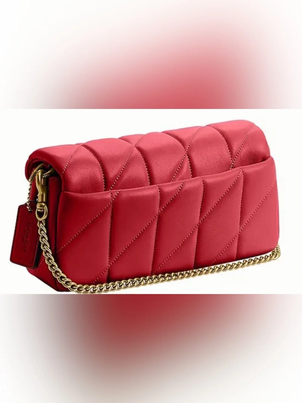 COACH Tabby 19 in Poppy Crossbody Bag with Gold hardware and chain